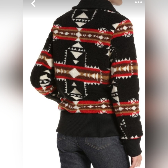 Pendleton Foxglove Fleece Bomber Jacket in Crossroads Black - Picture 2 of 7